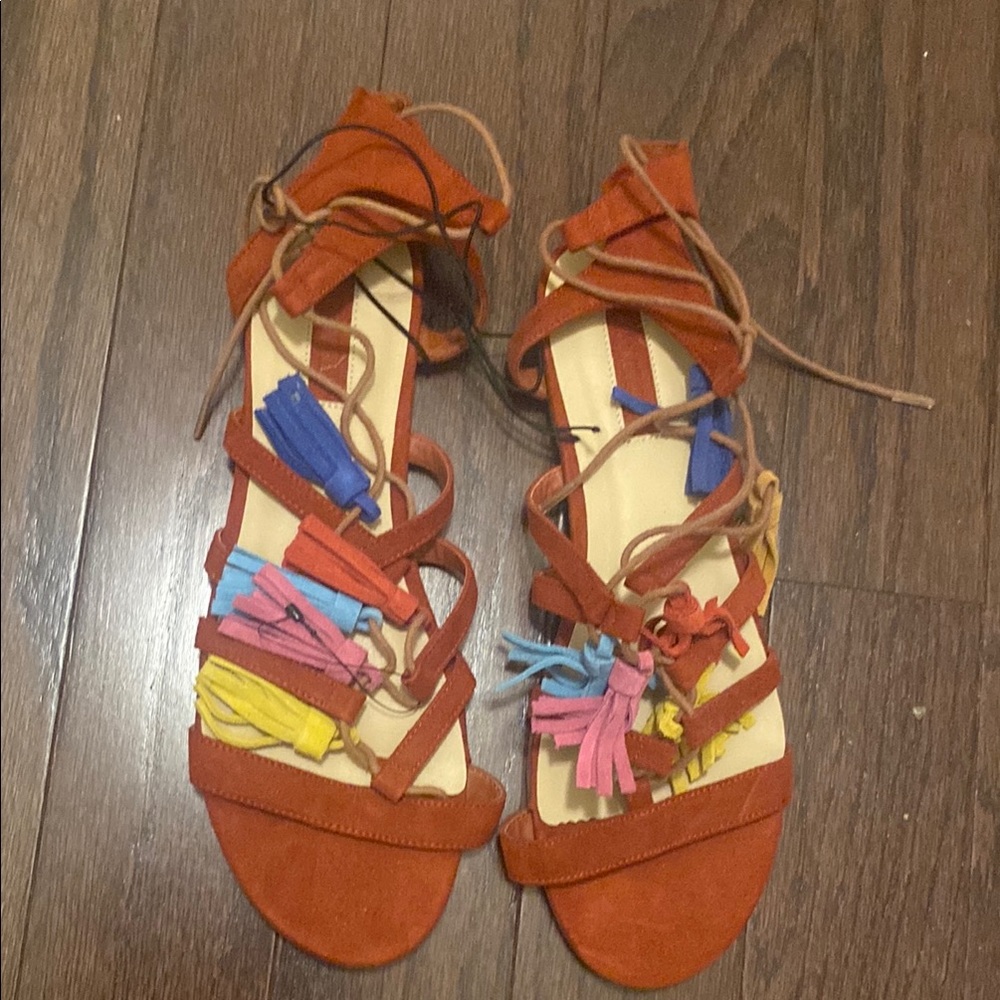 Colorful Tassel Strappy Sandals